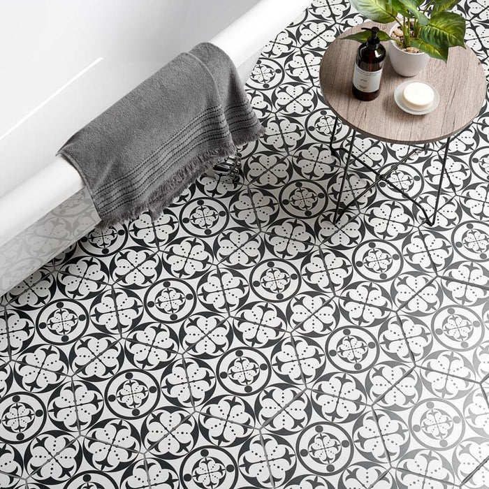 Carnaby Hex Black - Satin Tiles (285x330x9mm)