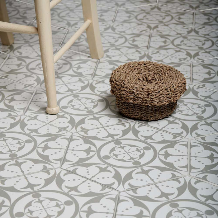 Carnaby Hex Grey - Satin Tiles (285x330x9mm)