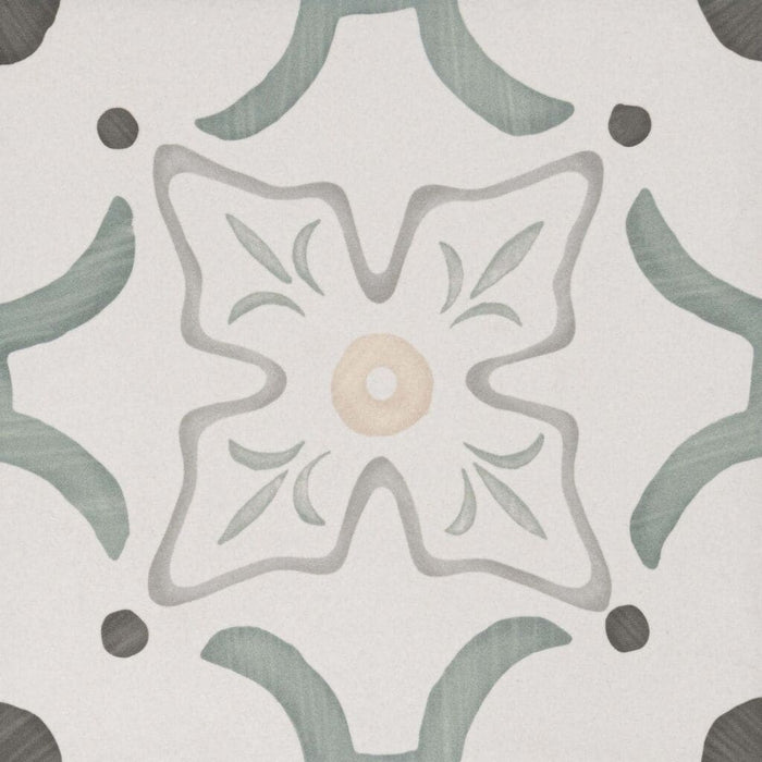 Sirocco Green Flower - Matt Tiles (223x223x10mm)