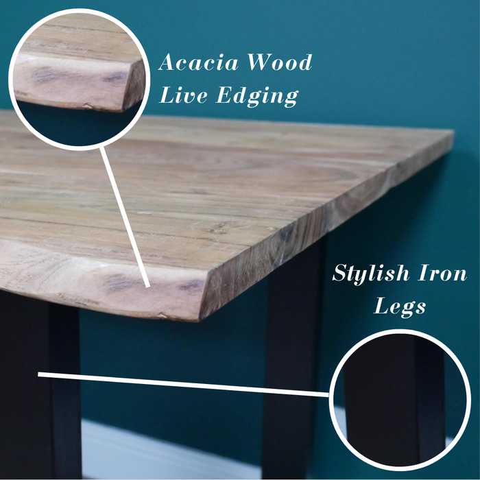 Living Edge Acacia Wood Table