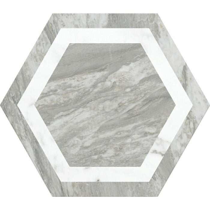Bardiglio Hex Deco - Satin Tiles (285x330x9mm)