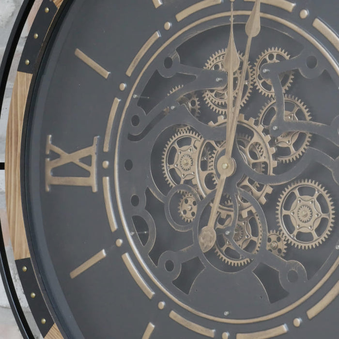 Dark Mechanical Clock with Cogs