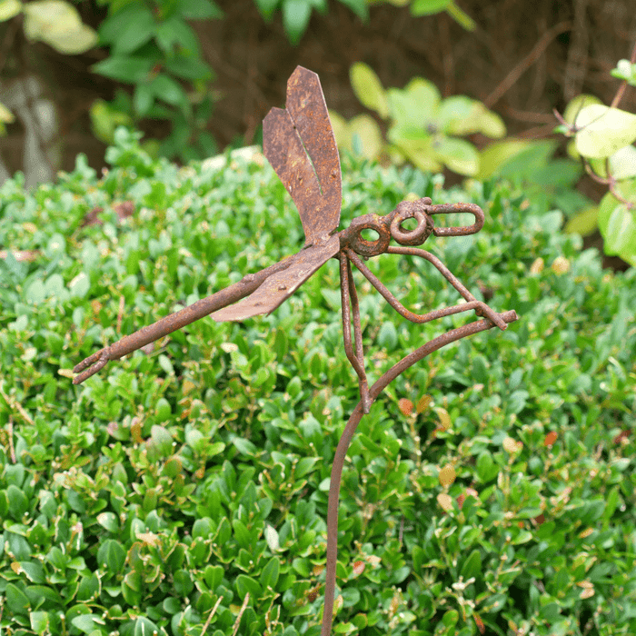 Garden Oxidized Dragonfly Stake