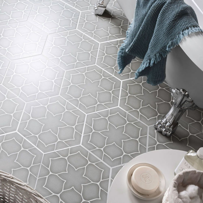 Kerala Hex Grey - Satin Tiles (285x330x9mm)