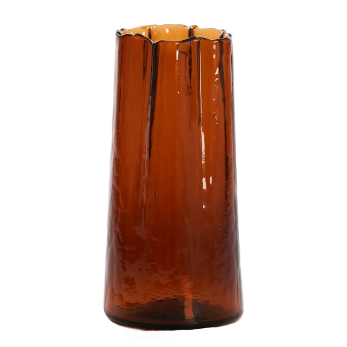 MURADA Glass Brown Vase Small