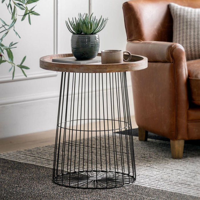 Menzies Wood & Wire Side Table