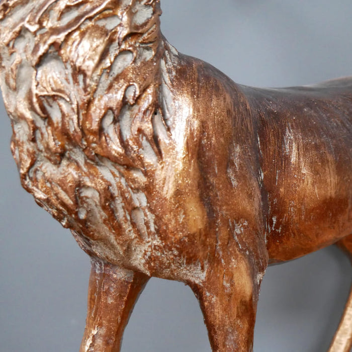Tall Standing Copper Stag Stag Ornament - 62 cm