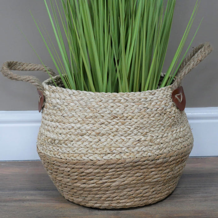 Woven Two Tone Basket Planter