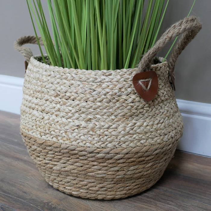 Woven Two Tone Basket Planter