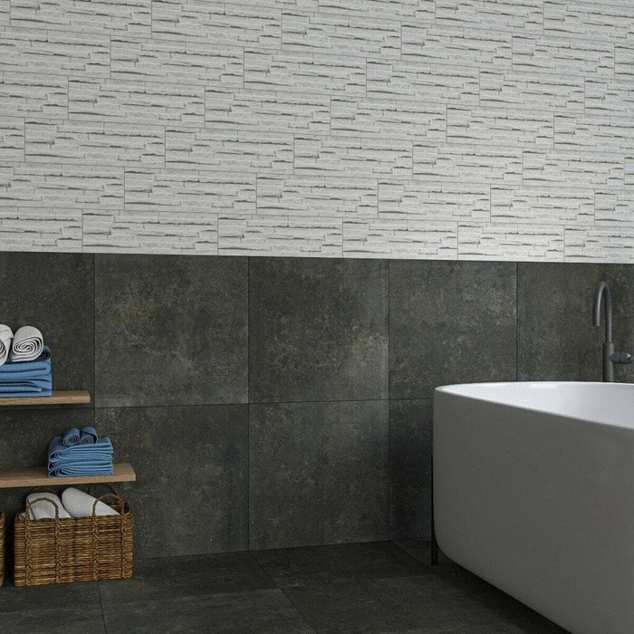 Irun White - 3D Textured Tiles (170x520x14mm)