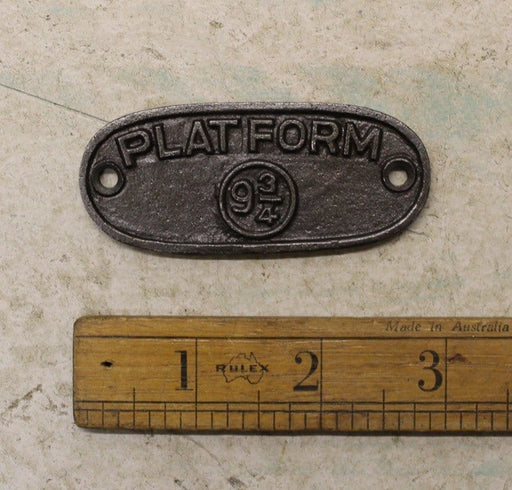 Platform 9 3/4 Plaque 60mm x 35mm Antique Iron - South Planks
