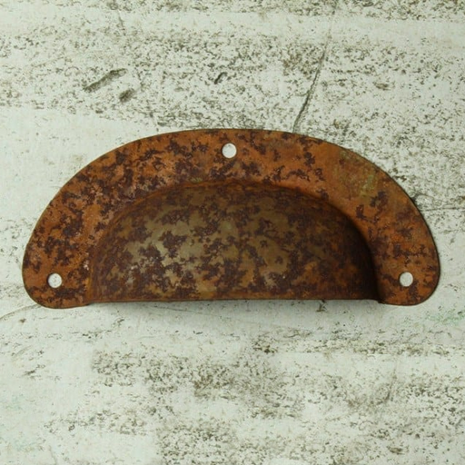 Cup Handle Basic Design Pressed Sheet Rusty Steel 76mm - South Planks