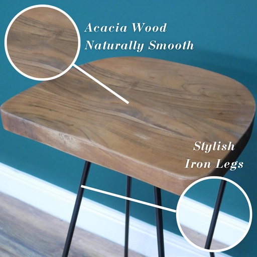 Acacia Wood Bar Stool - South Planks