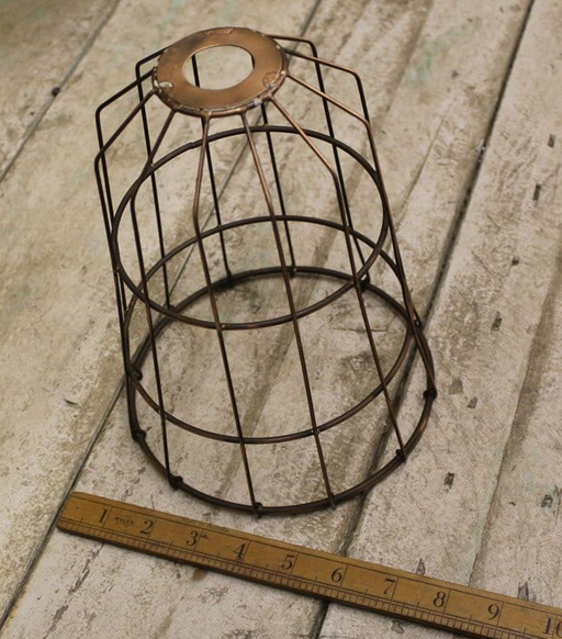 Conical Cage Shade 170mm x 220mm Antique Copper - South Planks