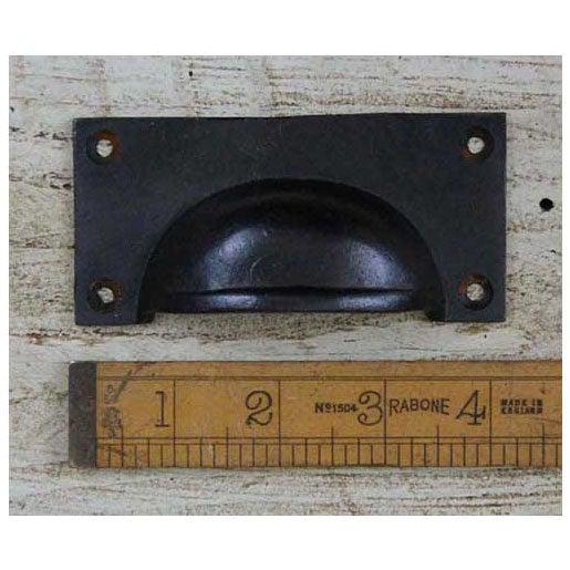 Square Cup Handle with Lipped Rim 50mm x 105mm Antique Iron - South Planks
