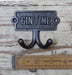 Gin Double Hook 90mm x 30mm Antique Iron - South Planks