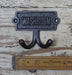 Washroom Double Hook 90mm Antique Iron - South Planks