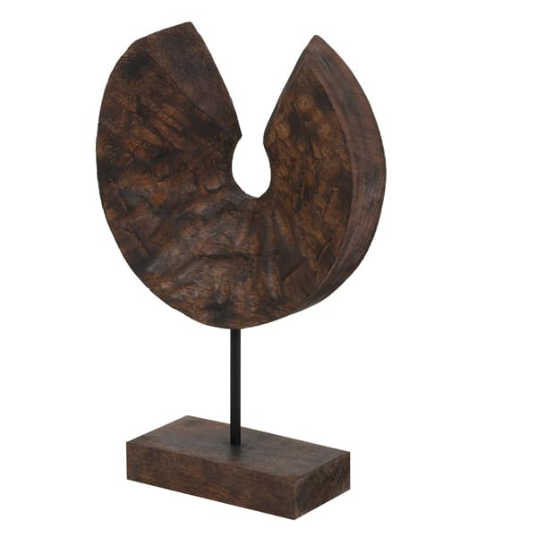 Brown Wooden Ornament on Base 34 x 23.5 x 8cm - South Planks