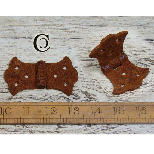 Butterfly Hinge Equal Pressed Steel Ant Rust 88x52 - South Planks