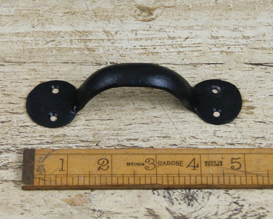 Hand Forged Round End Pull Handle 130mm Black Wax - South Planks
