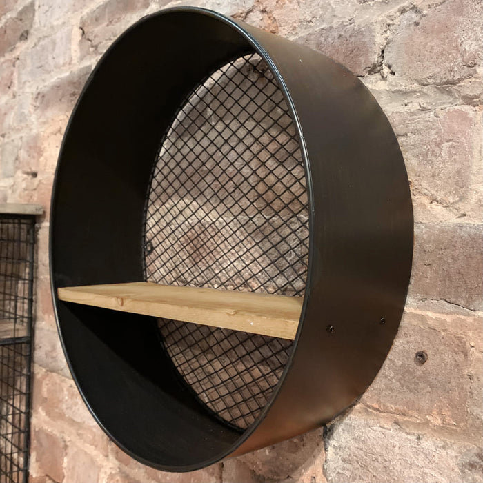 Black Industrial Round Wall Shelf - South Planks