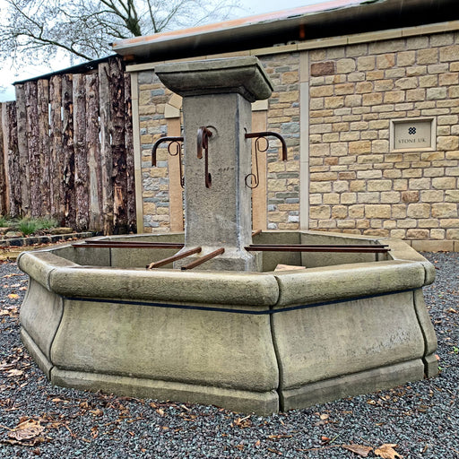 Cast Stone Provincial Style Fountain with Metal Work - South Planks