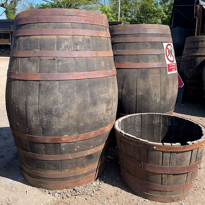 Reclaimed Large Oak Whiskey Barrel - 130cm (approx.) — South Planks Farm