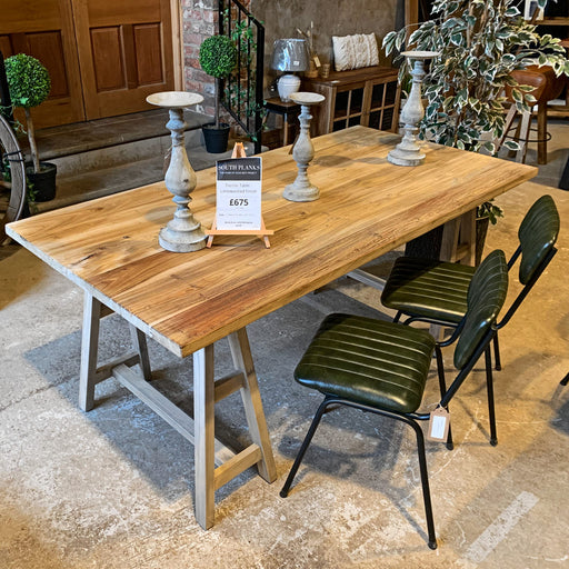Trestle Table with Limewashed Finish - South Planks