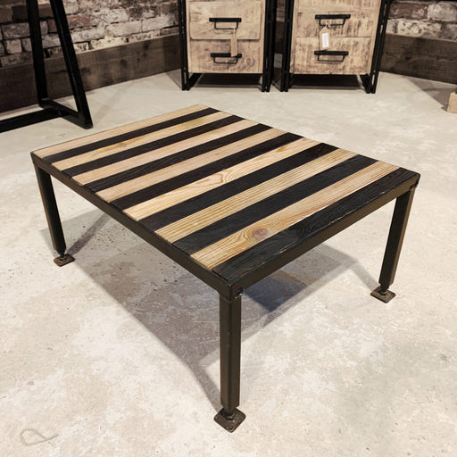 Wooden Striped Coffee Table - Black - South Planks