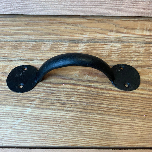 Hand Forged Round End Pull Handle 150mm Black Wax - South Planks