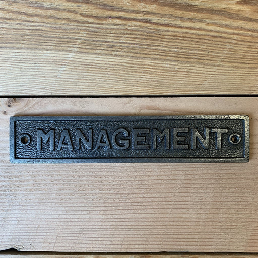 Management Plaque 40mm x 215mm Antique Iron - South Planks