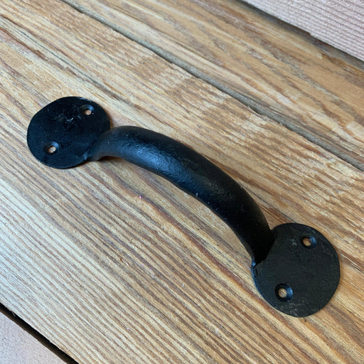 Hand Forged Round End Pull Handle 150mm Black Wax - South Planks