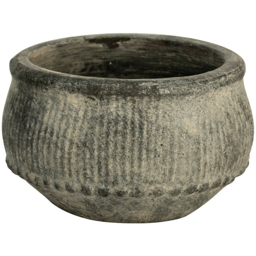 Ribbed Planter Grey Wash Large - 24 x 14cm - South Planks
